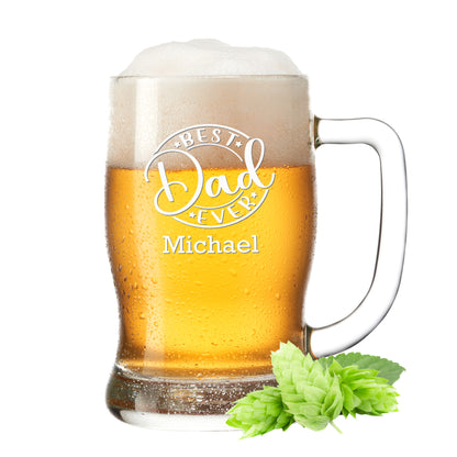 Bierkrug 0,5L mit Gravur Leonardo Taverna Bierglas "Best Dad ever" mit Wunschname