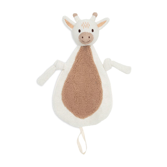 Jollein Schmusetuch Giraffe mit Schnullerschlaufe – Kuscheltuch für Babys