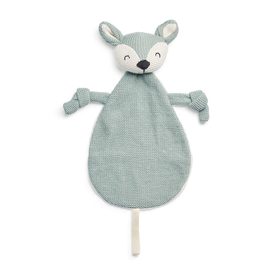 Jollein Schmusetuch Hirsch Grün mit Schnullerschlaufe – Kuscheltuch für Babys