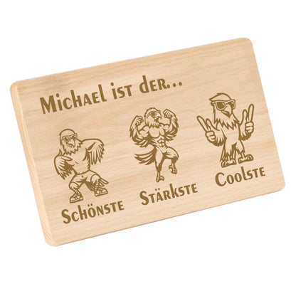 Frühstücksbrettchen mit Gravur Adler "… ist der SCHÖNSTE STÄRKSTE COOLSTE" mit Wunschname