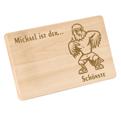 Frühstücksbrettchen mit Gravur Adler "… ist der SCHÖNSTE" mit Wunschname