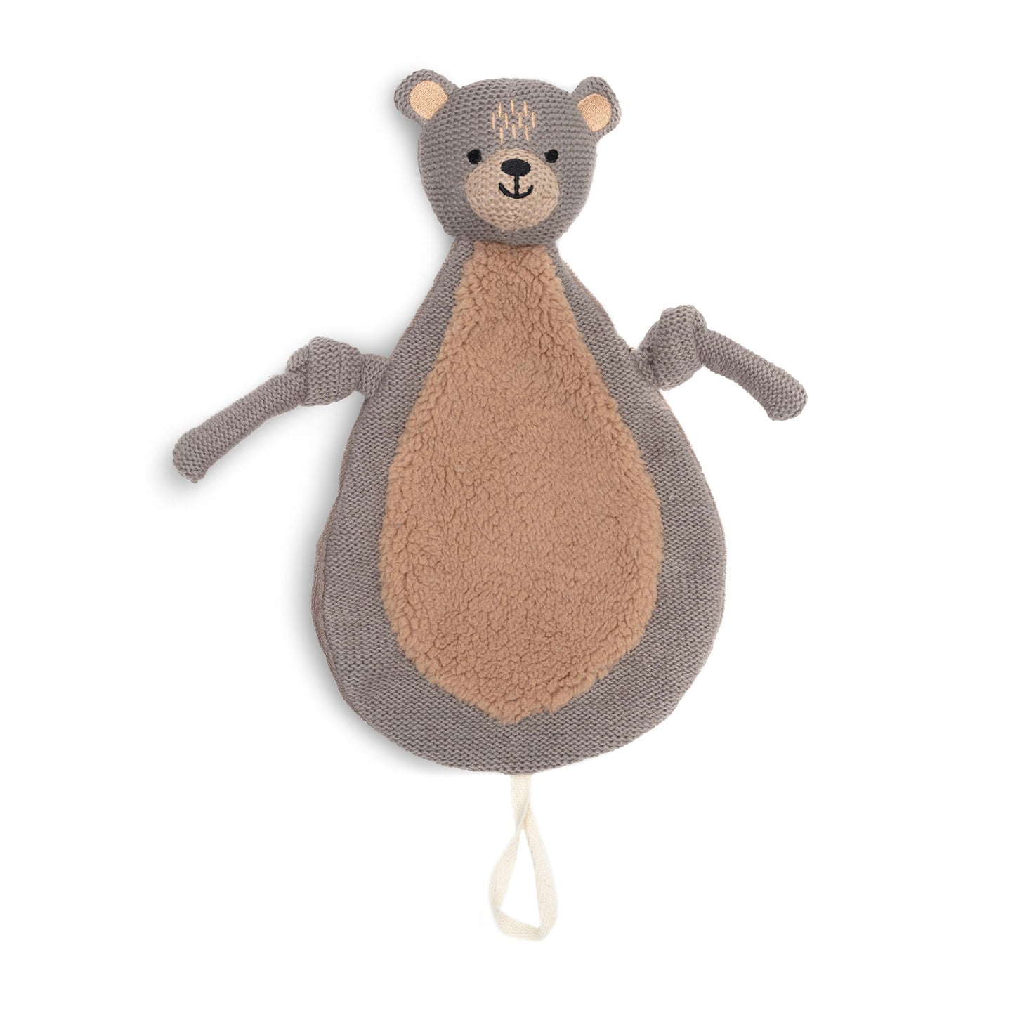 Jollein Schmusetuch Bär mit Schnullerschlaufe – Kuscheltuch für Babys