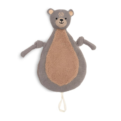 Jollein Schmusetuch Bär mit Schnullerschlaufe – Kuscheltuch für Babys
