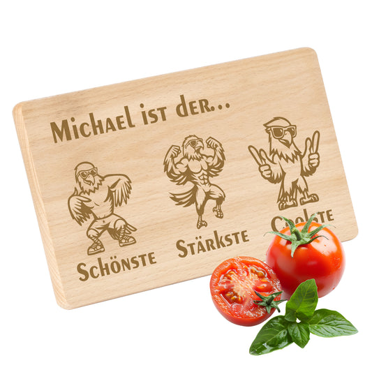 Frühstücksbrettchen mit Gravur Adler "… ist der SCHÖNSTE STÄRKSTE COOLSTE" mit Wunschname