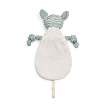 Jollein Schmusetuch Hirsch Grün mit Schnullerschlaufe – Kuscheltuch für Babys