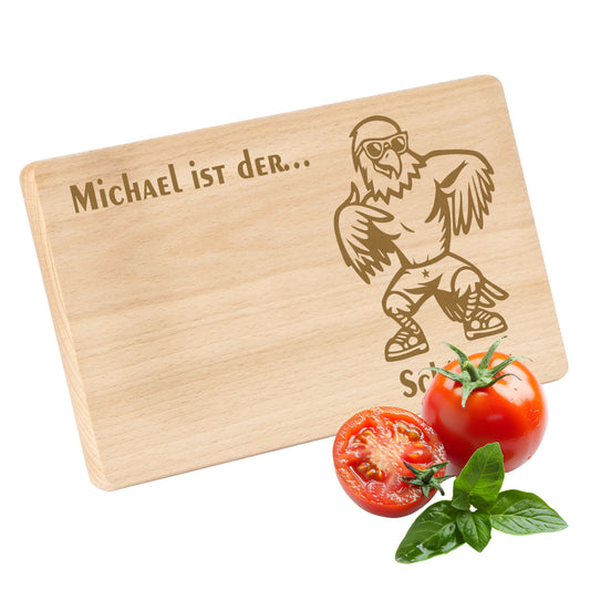 Frühstücksbrettchen mit Gravur Adler "… ist der SCHÖNSTE" mit Wunschname