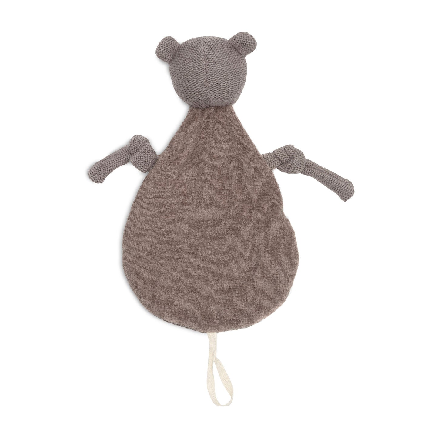 Jollein Schmusetuch Bär mit Schnullerschlaufe – Kuscheltuch für Babys