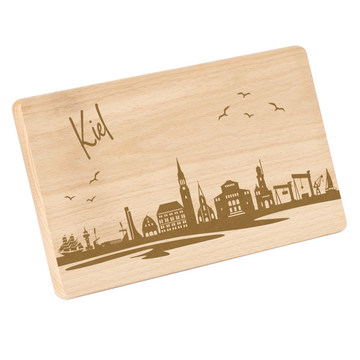 Frühstücksbrettchen mit Gravur "Skyline KIEL" 220x120mm