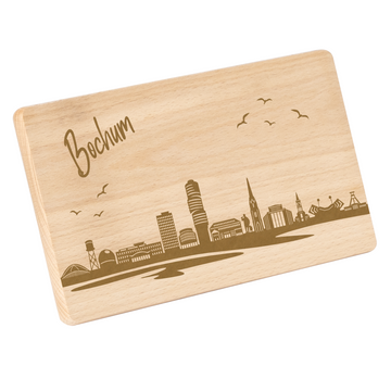 Frühstücksbrettchen mit Gravur "Skyline BOCHUM" 220x120mm