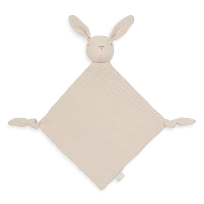 Jollein Schmusetuch Hase Nougat – Weiches Mulltuch zum Kuscheln & Trösten für Babys