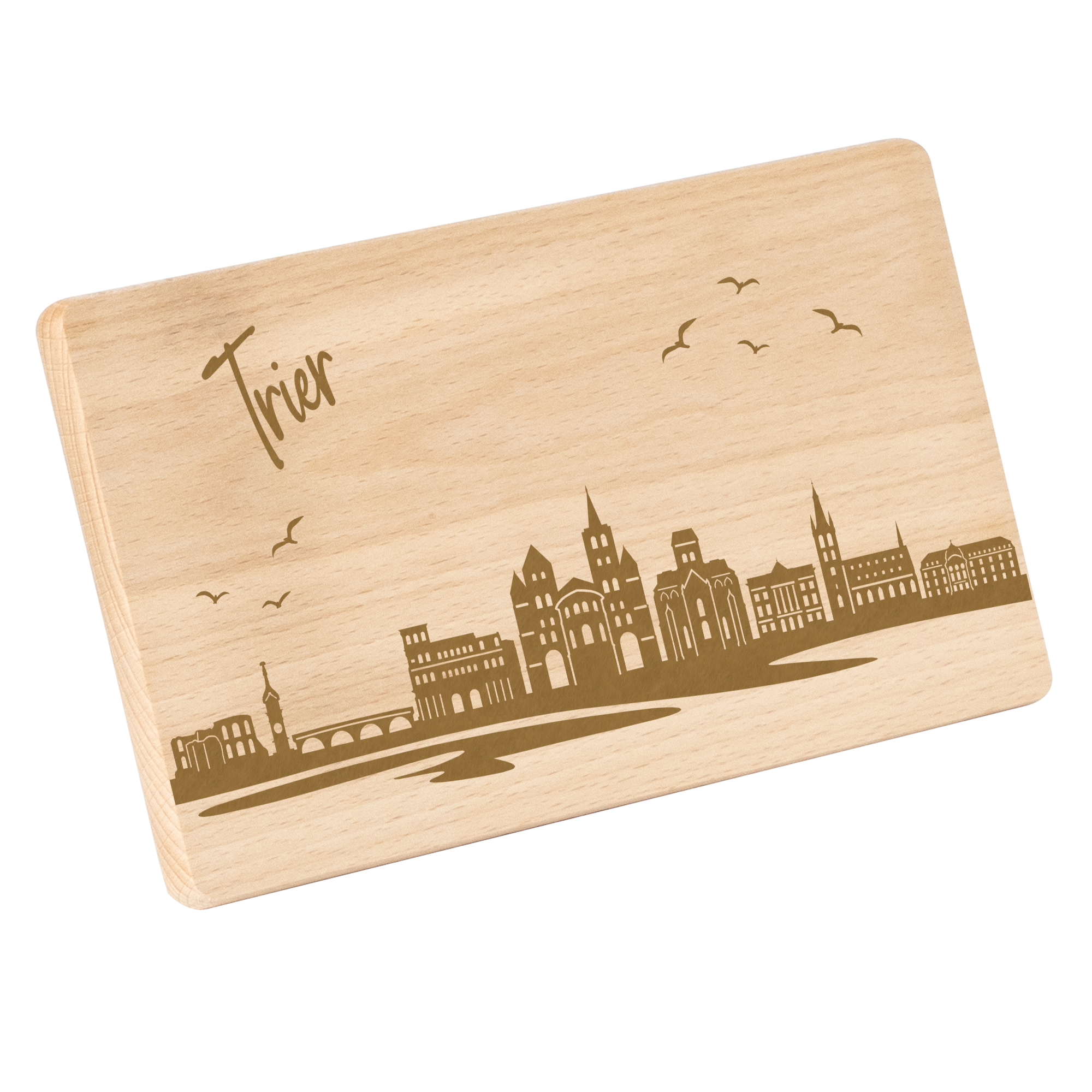 Frühstücksbrettchen mit Gravur "Skyline TRIER" 220x120mm