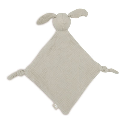 Jollein Schmusetuch Hase Olive Green – Weiches Mulltuch zum Kuscheln & Trösten für Babys