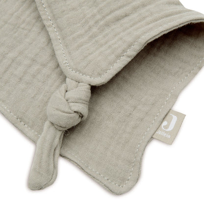 Jollein Schmusetuch Hase Olive Green – Weiches Mulltuch zum Kuscheln & Trösten für Babys