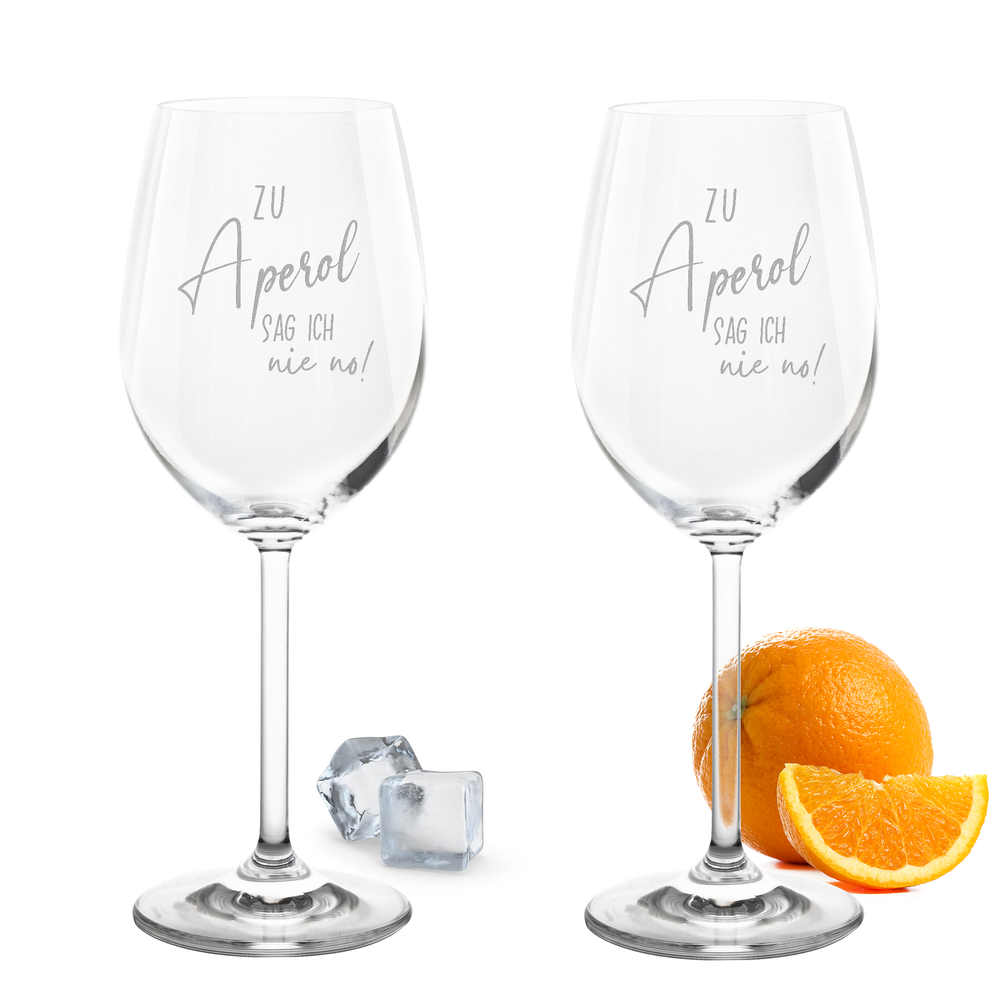 Weinglas mit Gravur Leonardo Daily Rotwein "ZU APEROL SAG ICH NIE NO!" 2 Gläser