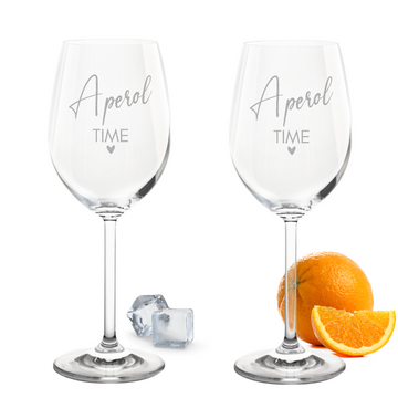 Weinglas mit Gravur Leonardo Daily Rotwein "APEROL TIME" 2 Gläser