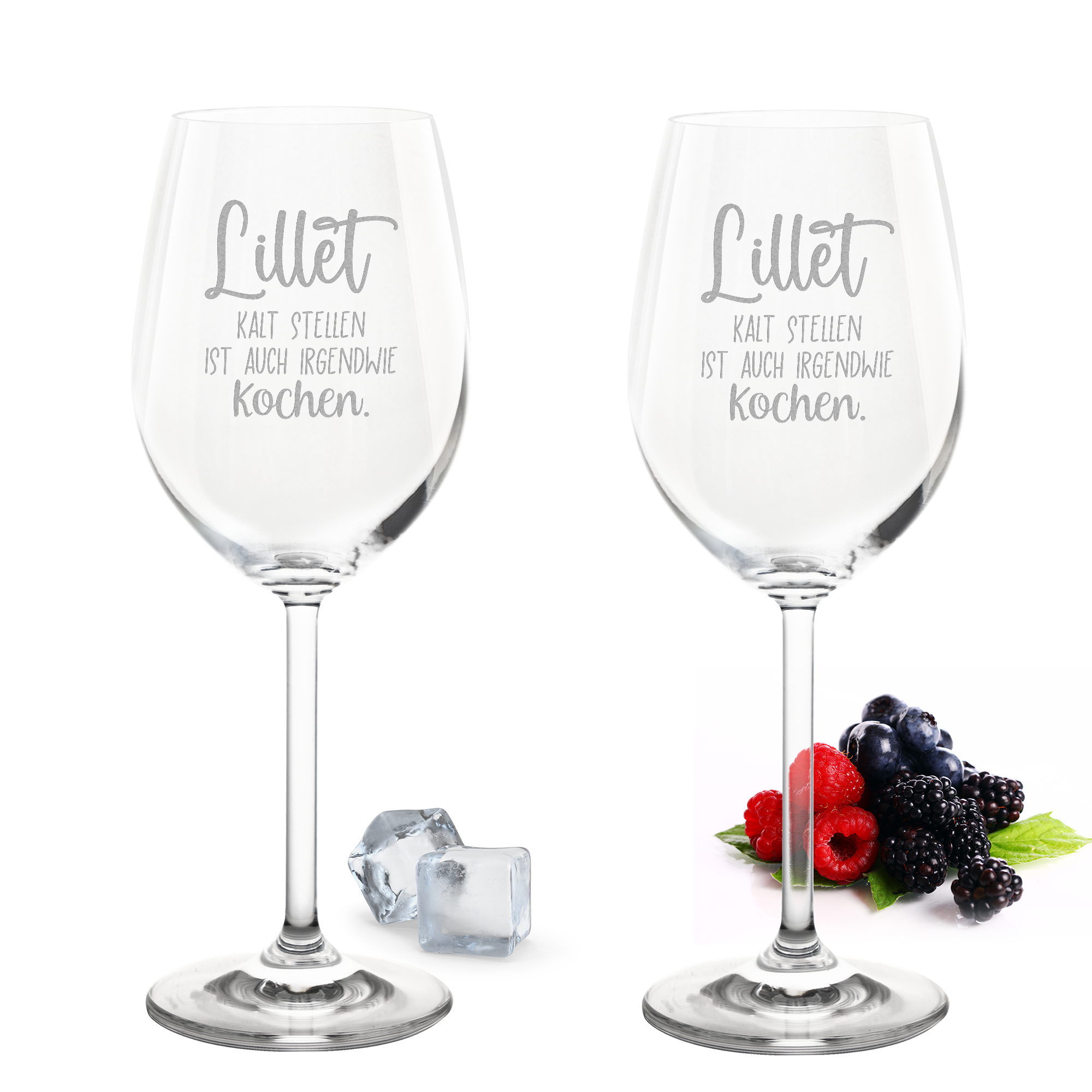 Weinglas mit Gravur Leonardo Daily Rotwein "LILLET KALT STELLEN IST AUCH IRGENDWIE KOCHEN" 2 Gläser