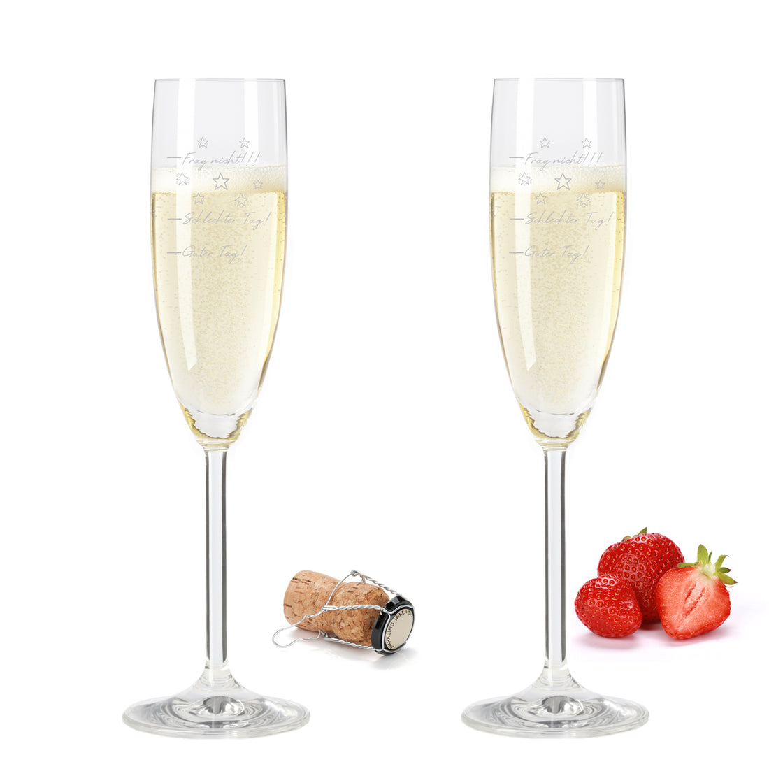 Sektglas mit Gravur Leonardo Daily "GUTER TAG SCHLECHTER TAG" 2 Gläser