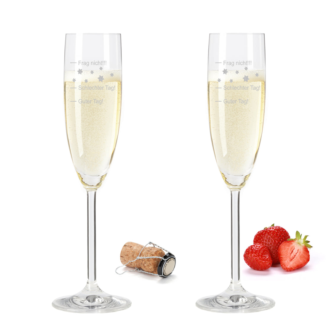 Sektglas mit Gravur Leonardo Daily "GUTER TAG SCHLECHTER TAG" 2 Gläser