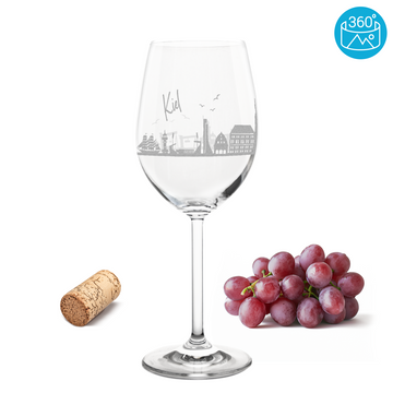 Weinglas mit Gravur Leonardo Daily Rotwein "SKYLINE KIEL"