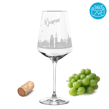Weinglas mit Gravur Leonardo Puccini "SKYLINE WEIMAR"