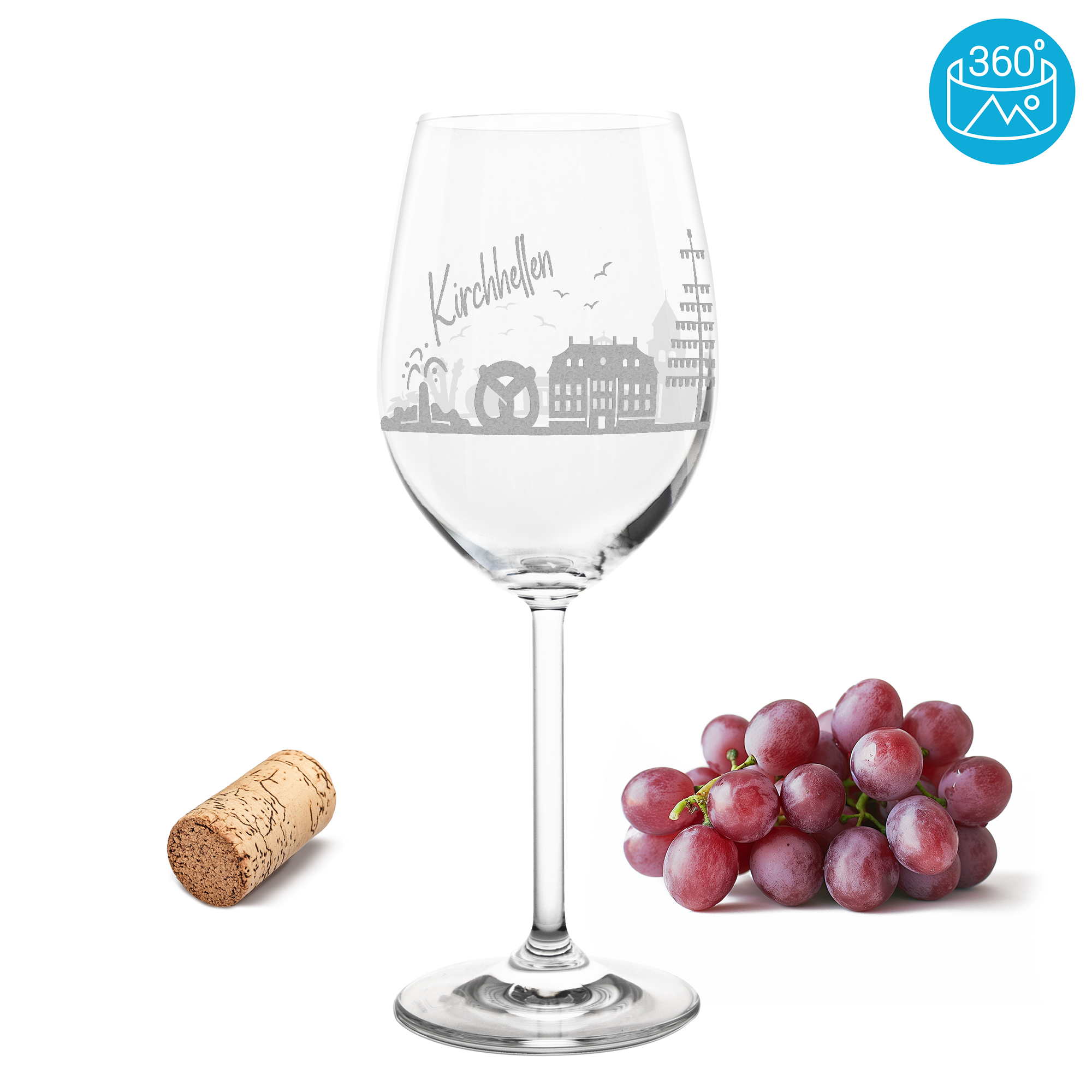 Weinglas mit Gravur Leonardo Daily Rotwein "SKYLINE KIRCHHELLEN"