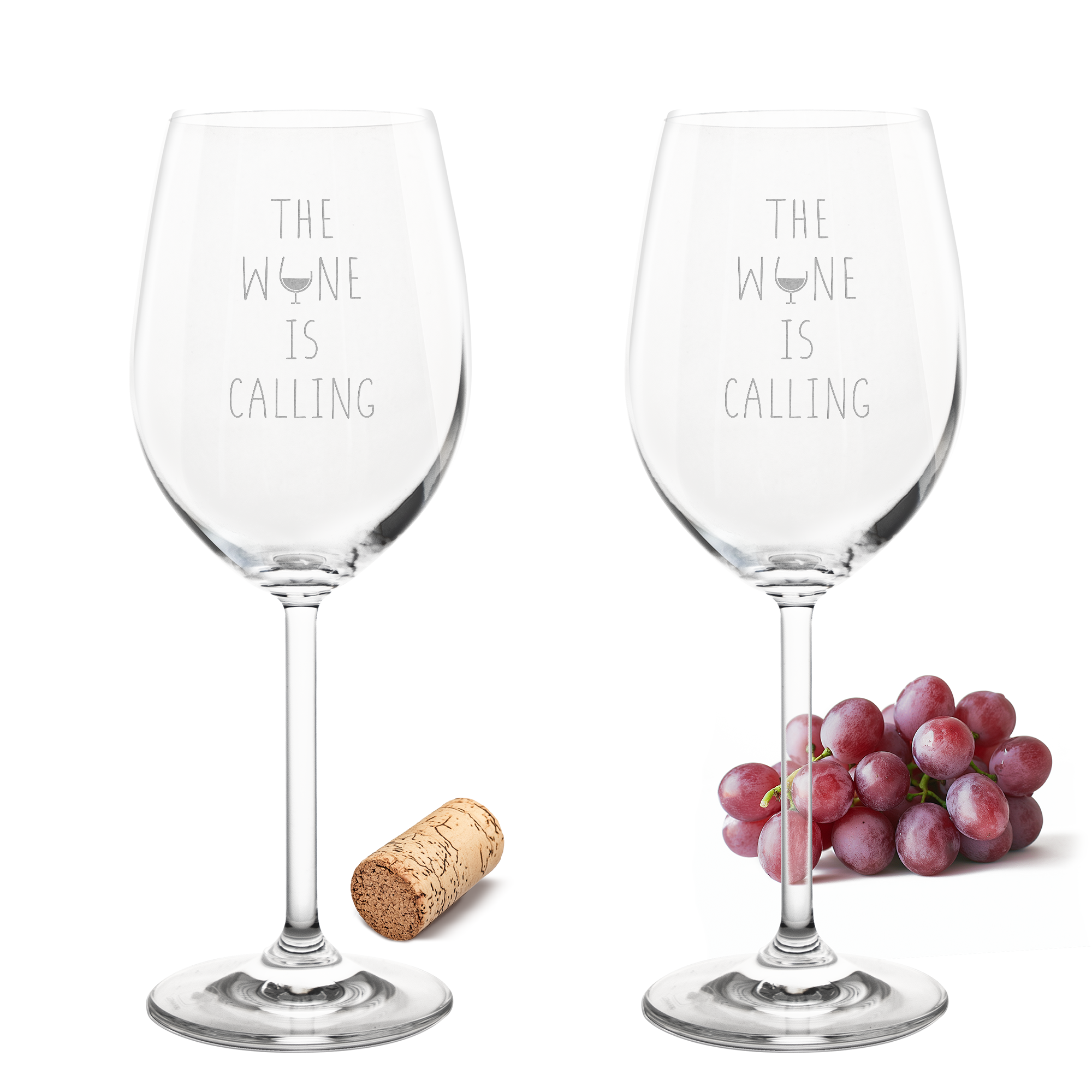 Weinglas mit Gravur Leonardo Daily Rotwein "THE WINE IS CALLING" 2 Gläser