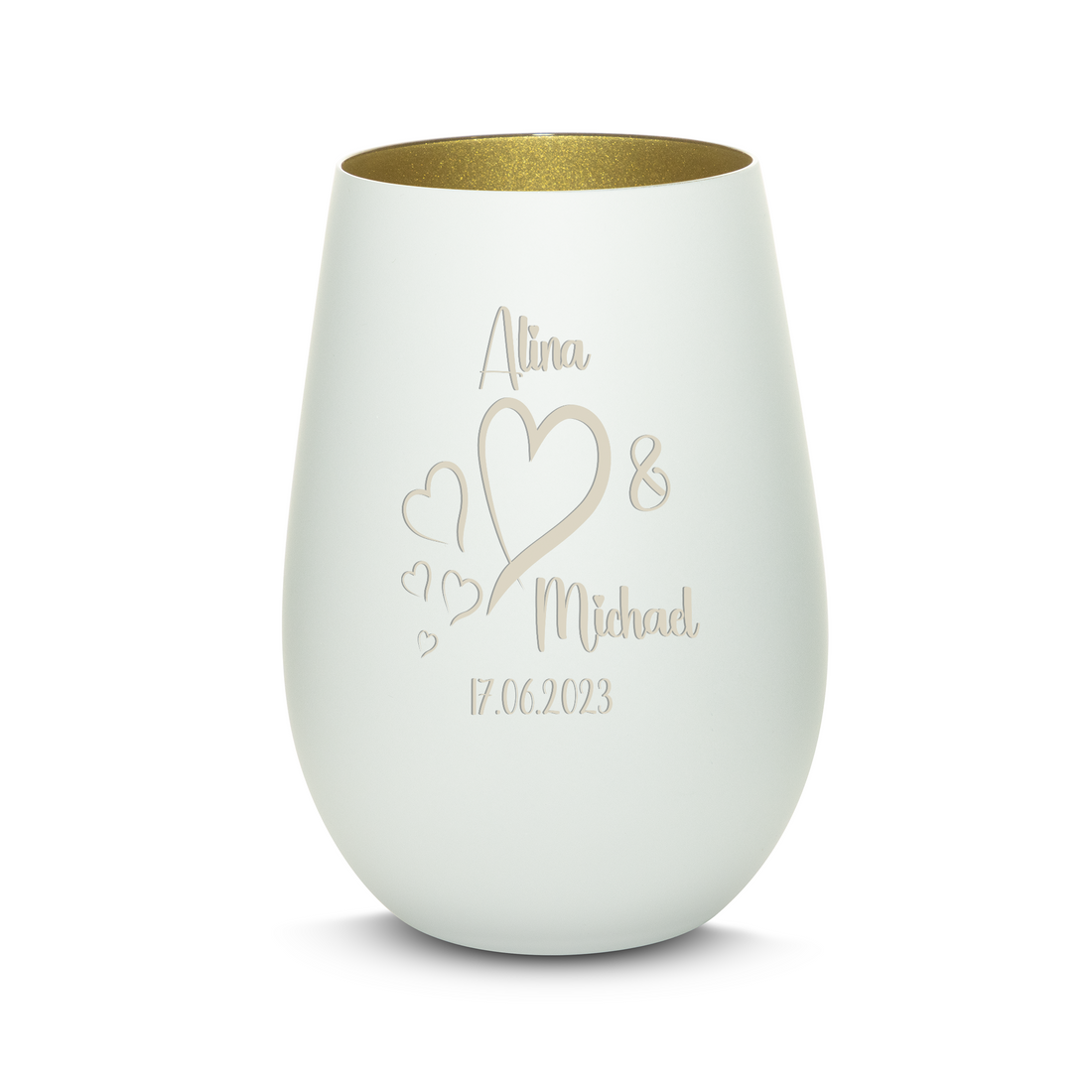 Windlicht mit Gravur aus Glas "LIEBES WINDLICHT HERZ4" mit Wunschname & Datum