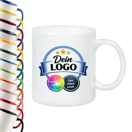 Individuelle Logo-Tasse für Unternehmen – Bedruckte Firmen-Tasse mit eigenem Logo | Hochwertiger Druck